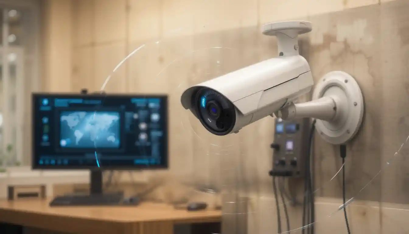 A surveillance camera and control panel.